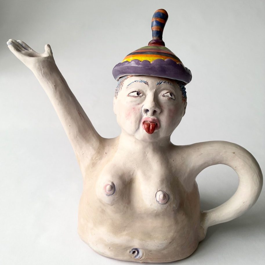 Bare Naked Lady Tea Pot - ceramics