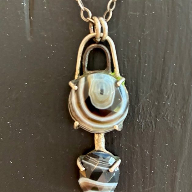 Botswana Agate Sterling Silver Necklace - necklace