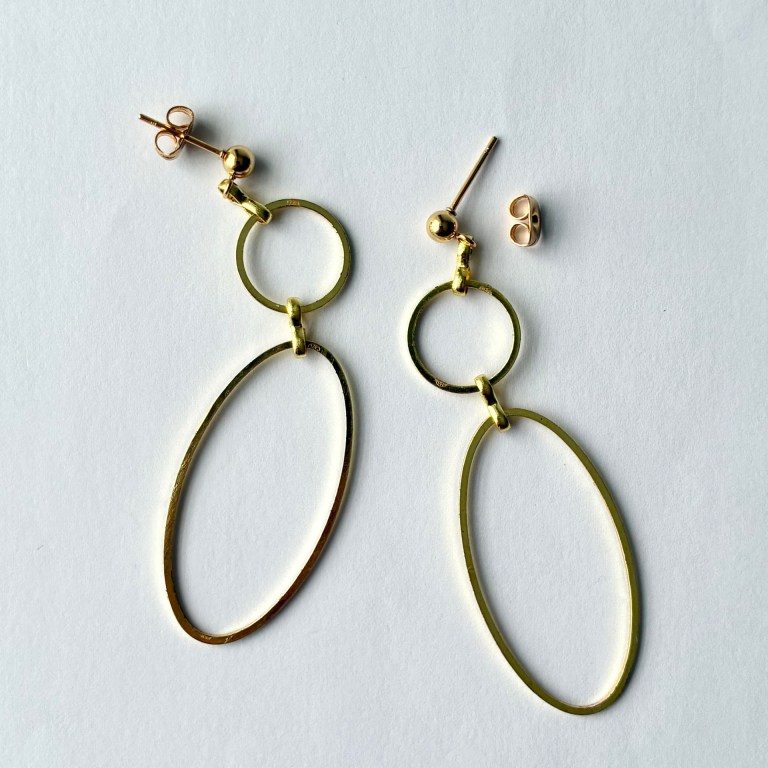 Golden Elipses - earrings