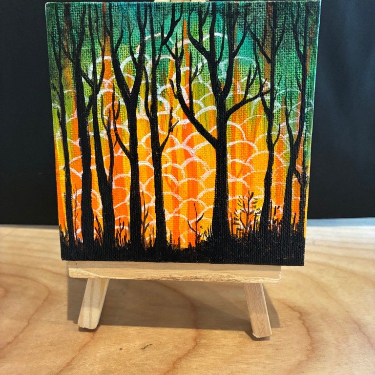 Mini Canvas on Easel - painted canvas