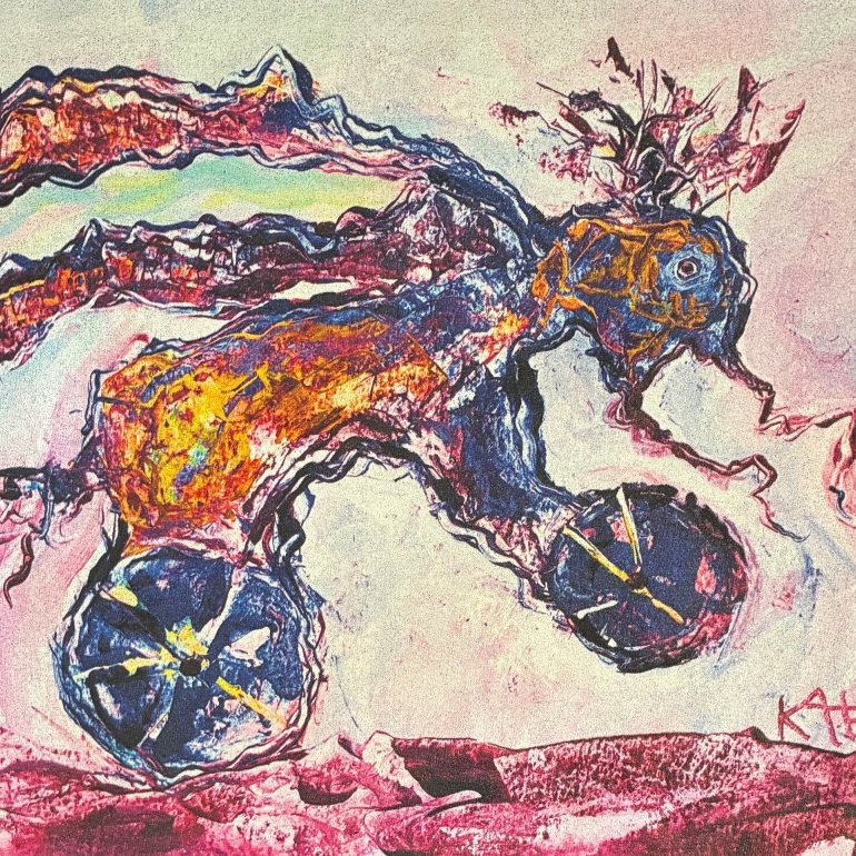 Rabbit Cyclist Art - t-shirt