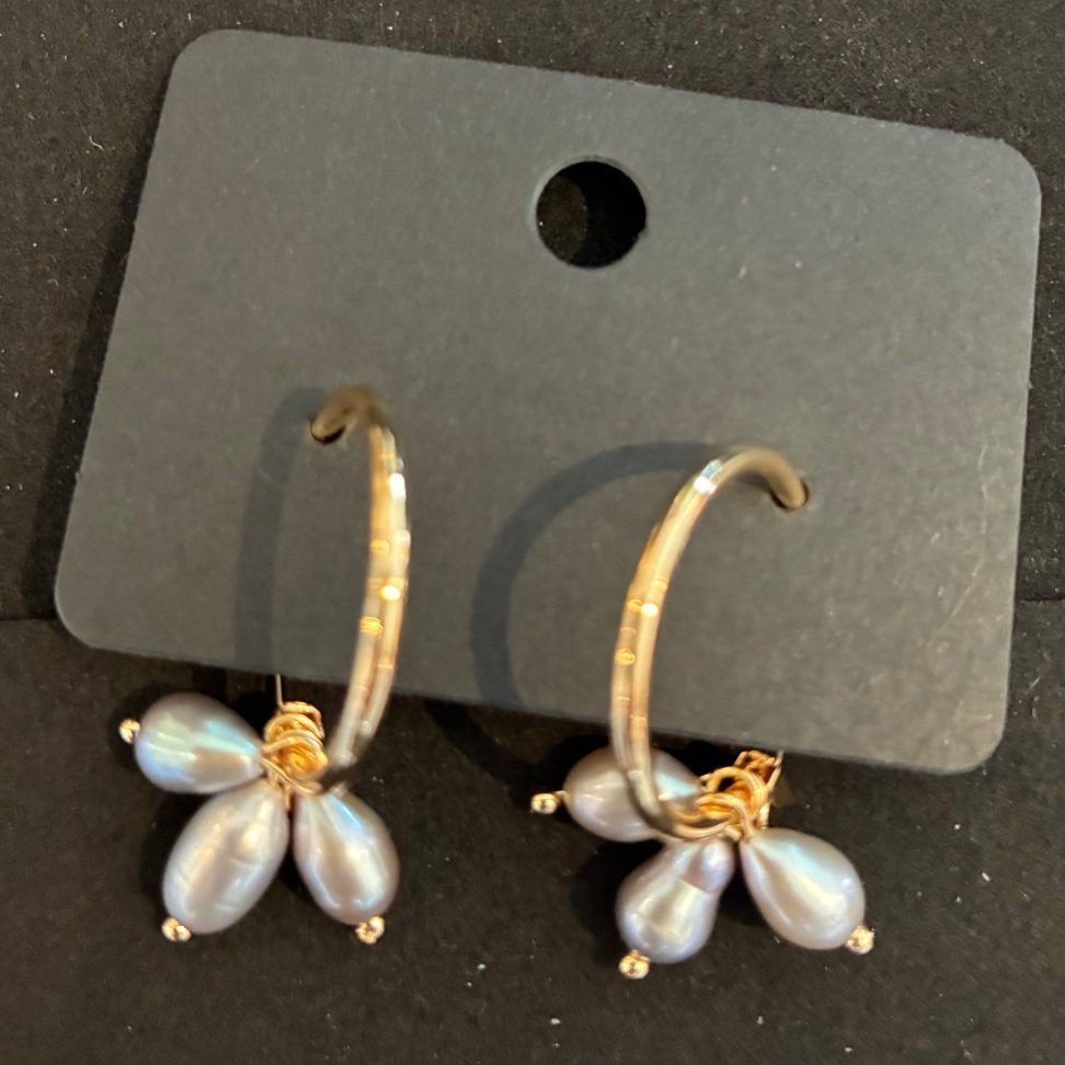 Tri & Pearl Earrings