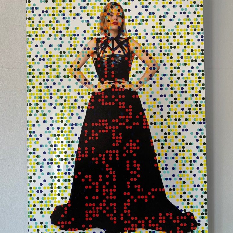 Woman In Black Dress - aluminum print