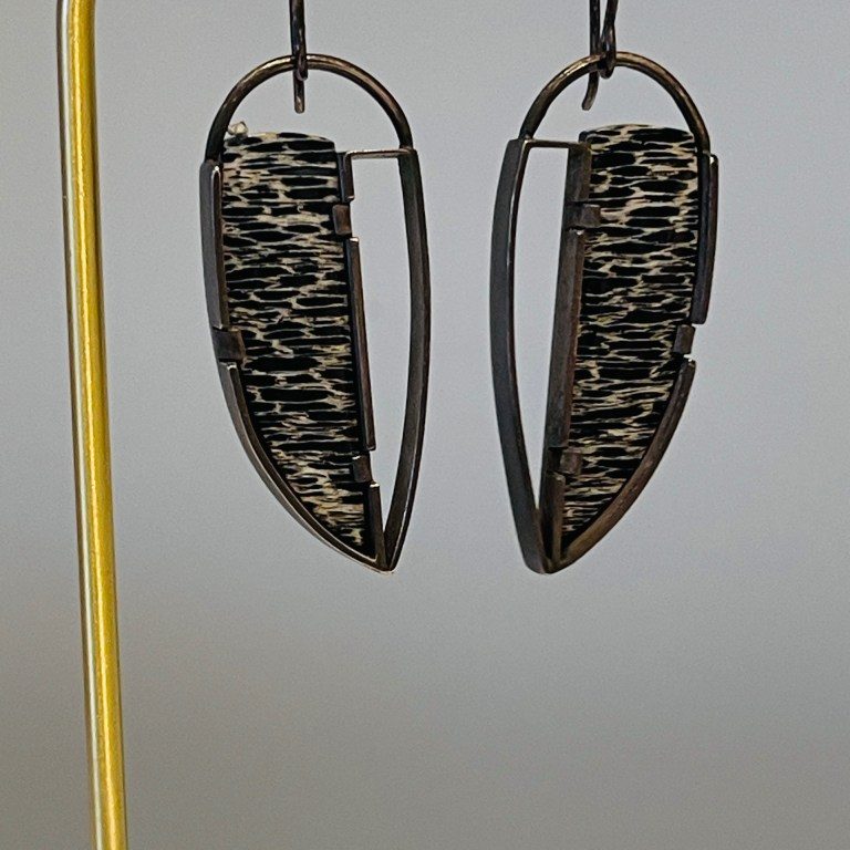 Petrified Palmwood Earrings - Carrie Haase