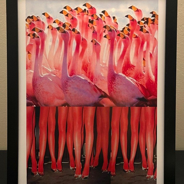 Pink Flamingos - framed print