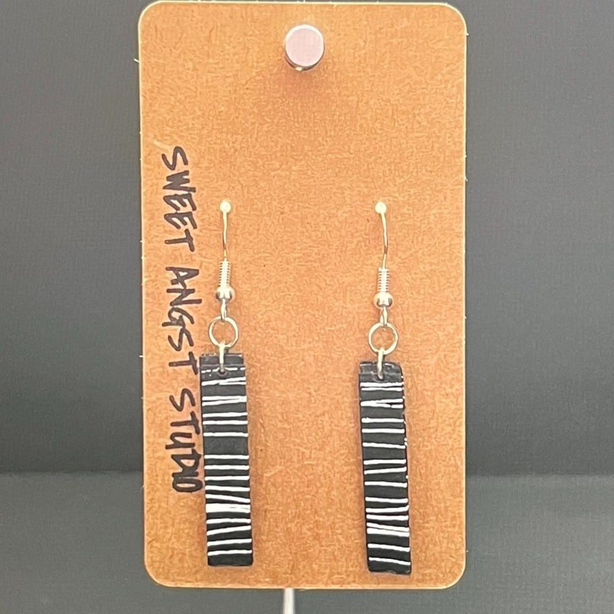 B/W Line Earrings - earrings