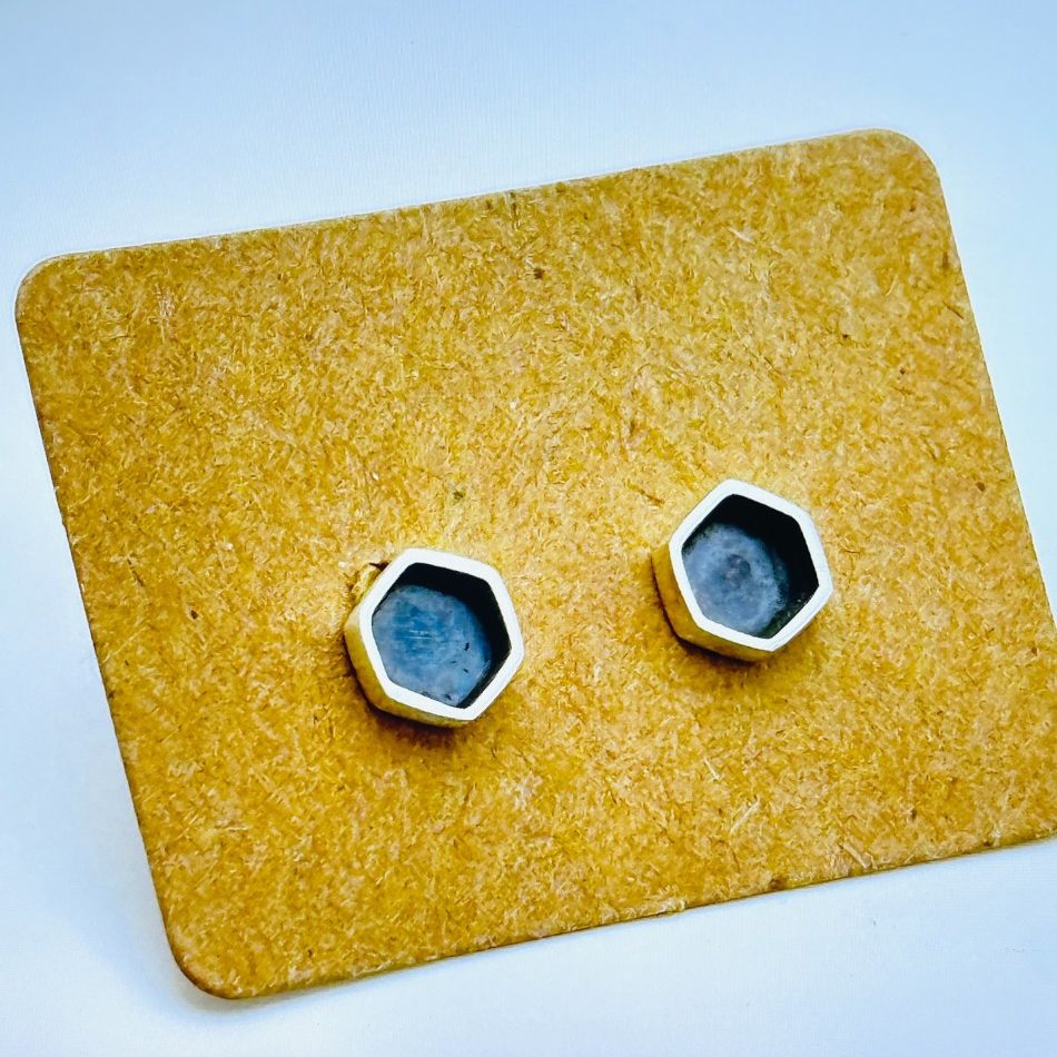 Minimalist Sterling Silver Hexagon Studs - Carrie Haase