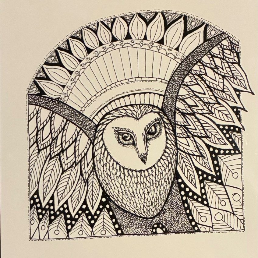 "Barn Owl" (Matted Print) - Micki Croisant